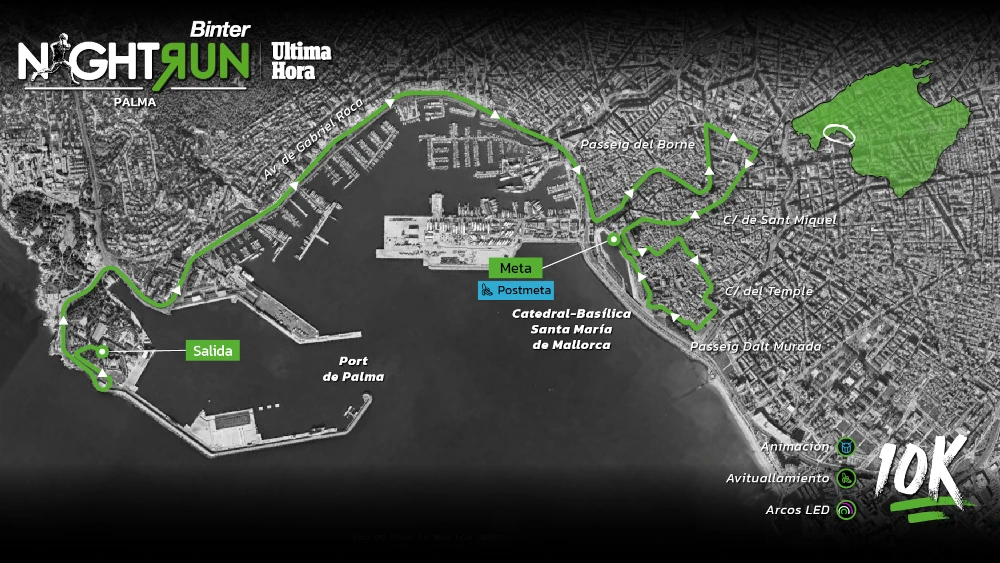 Binter night run palma recorrido 10 K