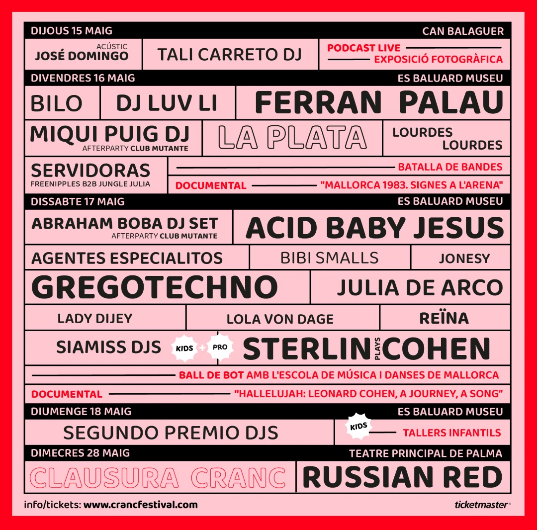 Cranc Mallorca 2025 Lineup Poster