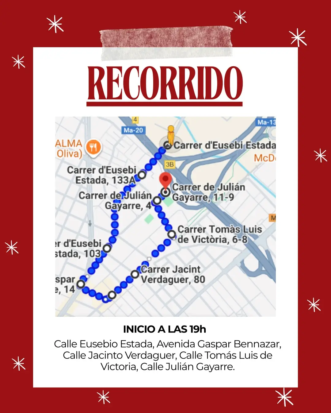 recorrido desfile papa noel palma